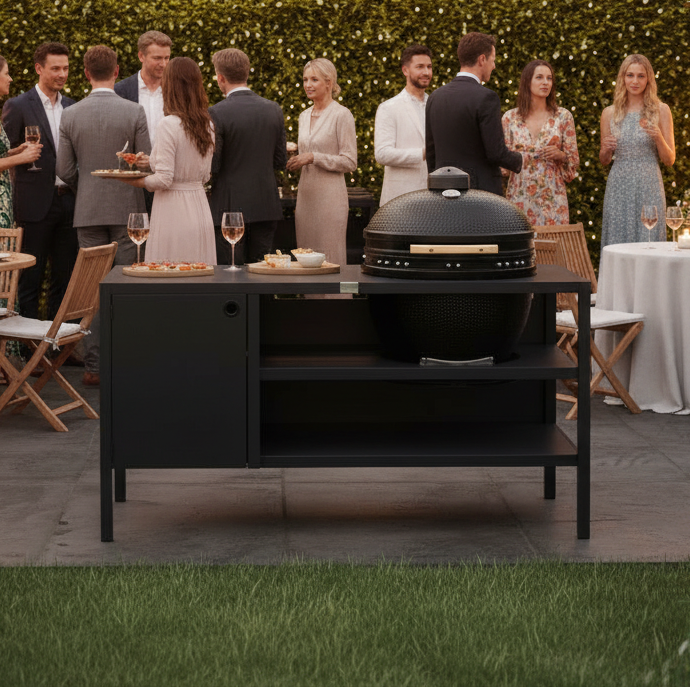 UMAMI Ulkokokkausmoduuli 3 kamadolle + Kamado BONO Limited, musta