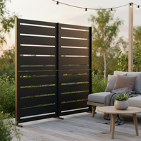 RAMA näkösuoja 2 osaa, korkea, musta, L160 x S30 x K153 cm