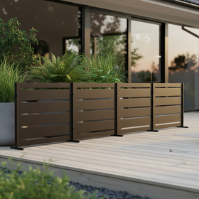 RAMA näkösuoja 4 osaa matala, musta, L320 x S30 x K80 cm