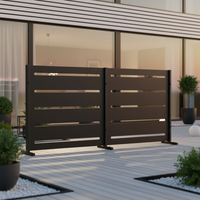 RAMA näkösuoja 2 osaa matala, musta, P160 x S30 x K80 cm