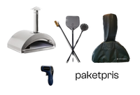 Pizzaiolo-puu lisävarusteineen paketissa