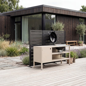 RAMA näkösuoja 3 osaa, korkea, musta, L240 x S30 x K153 cm