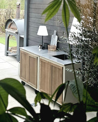 Gastro ulkokeittiömoduuli ritiläselkänojalla