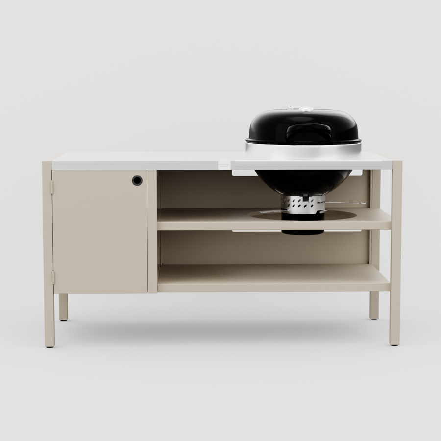 UMAMI moduuli 3, beige / ruostumaton teräs + musta pallogrilli NORDIC FLAME 