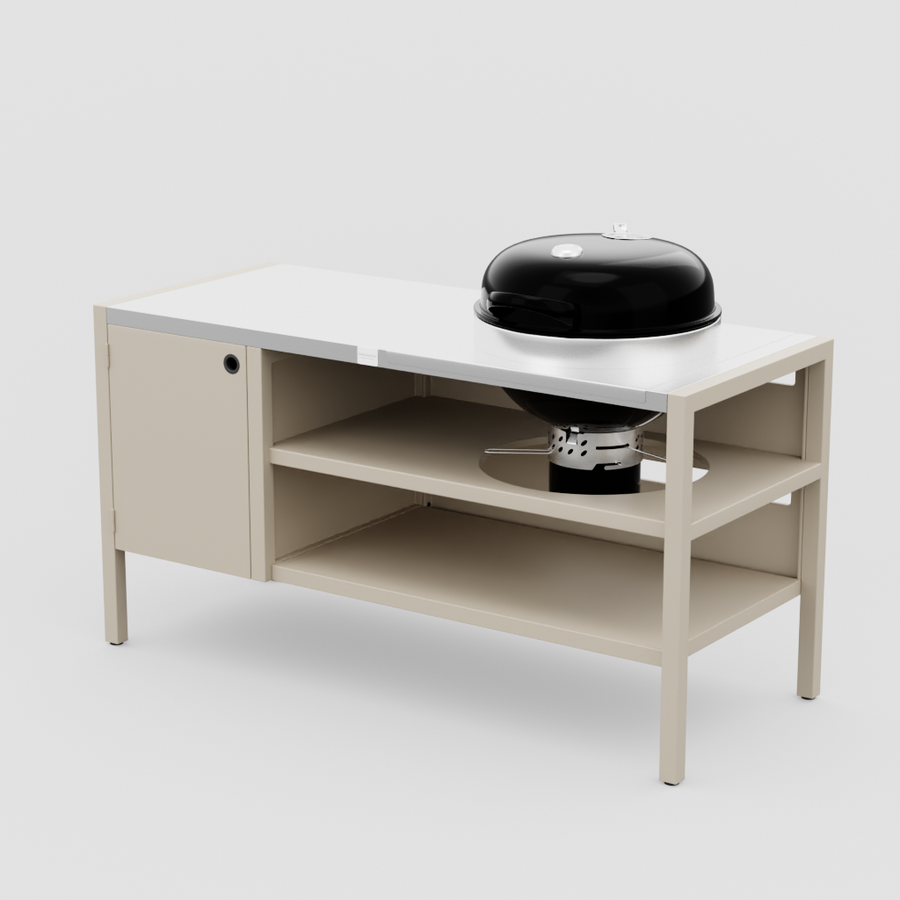 UMAMI moduuli 3, beige / ruostumaton teräs + musta pallogrilli NORDIC FLAME 