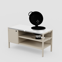 UMAMI moduuli 3, beige / ruostumaton teräs + musta pallogrilli NORDIC FLAME 