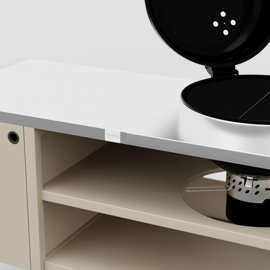 UMAMI moduuli 3, beige / ruostumaton teräs + musta pallogrilli NORDIC FLAME 
