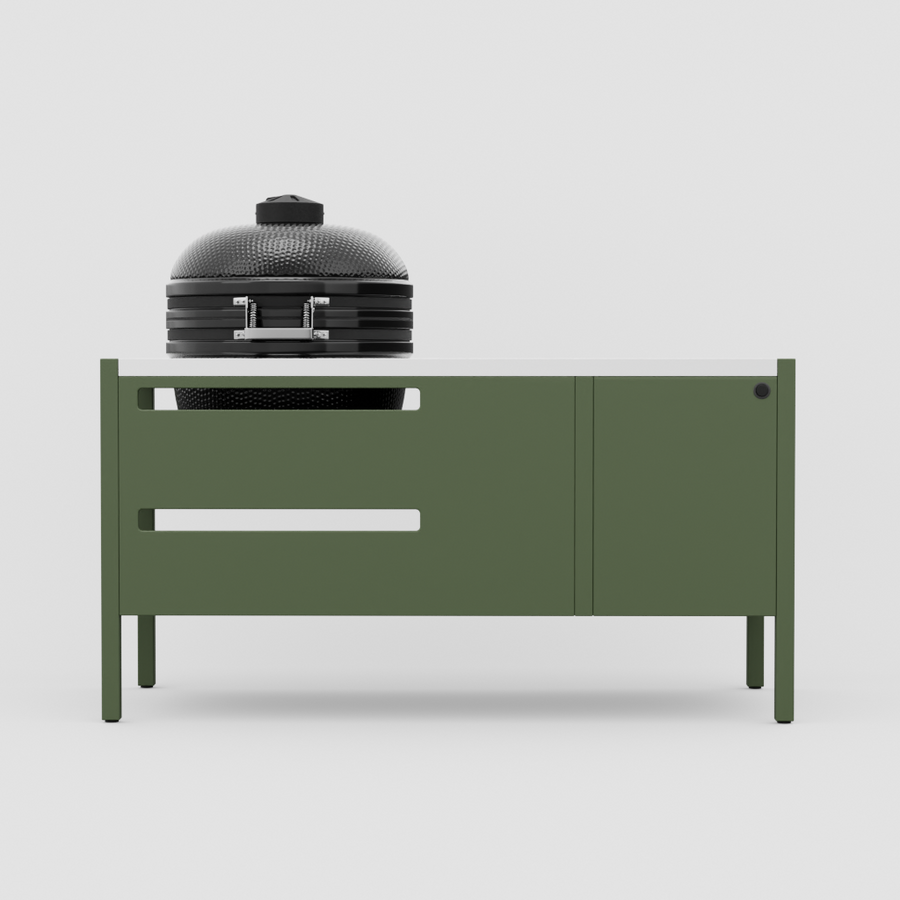UMAMI Moduuli 3, vihreä / ruostumaton teräs + musta kamado NORDIC FLAME 